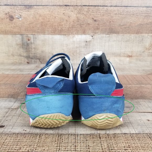 Asics Onitsuka Tiger Men Sz 8 Blue Red Retro Sneakers Casual Classic Low D203N - Picture 4 of 9